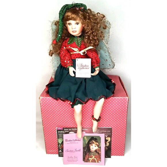 Vintage Christmas Sparkle Fairy Doll With Original Box Paradise Galleries 1990s - Picture 1 of 16